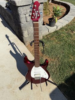 OLP MM4 Silhouette Electric Guitar (Music Man Licensed) – Wine Red (Mint Condition)