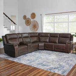 Flexsteel Griffin Italian Leather Zero Gravity Reclining Sectional with Power Headrests $2399.99