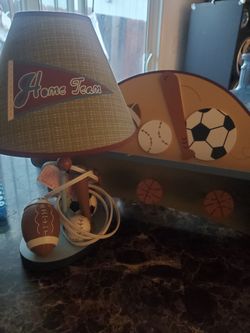 Nursery Sports Lamp And Shelf