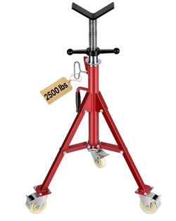 NEW! Pipe Stand, Pipe Jack Stands with Casters Adjustable Height 28-52 Inch, V Head Pipe Stand 882 LB, Folding Portable Pipe Stands 1/8 to 12 Inch Pip
