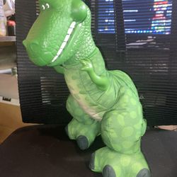 Fisher Price 2009 Disney Toy Story 14" T REX Plush Green Dinosaur Squeeze Roars