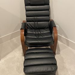 Black Recliner And Ottoman