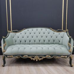 Beautiful vintage settee sofa  in blue