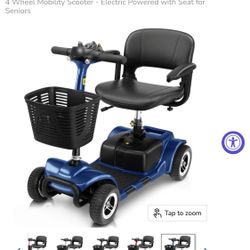 4 Wheel Mobility Scooter - Electric Powered with Seat for Seniors 
