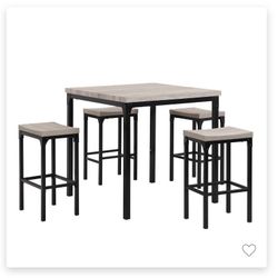 Unopened Box- New Dining Table With 4 Tables High Counter