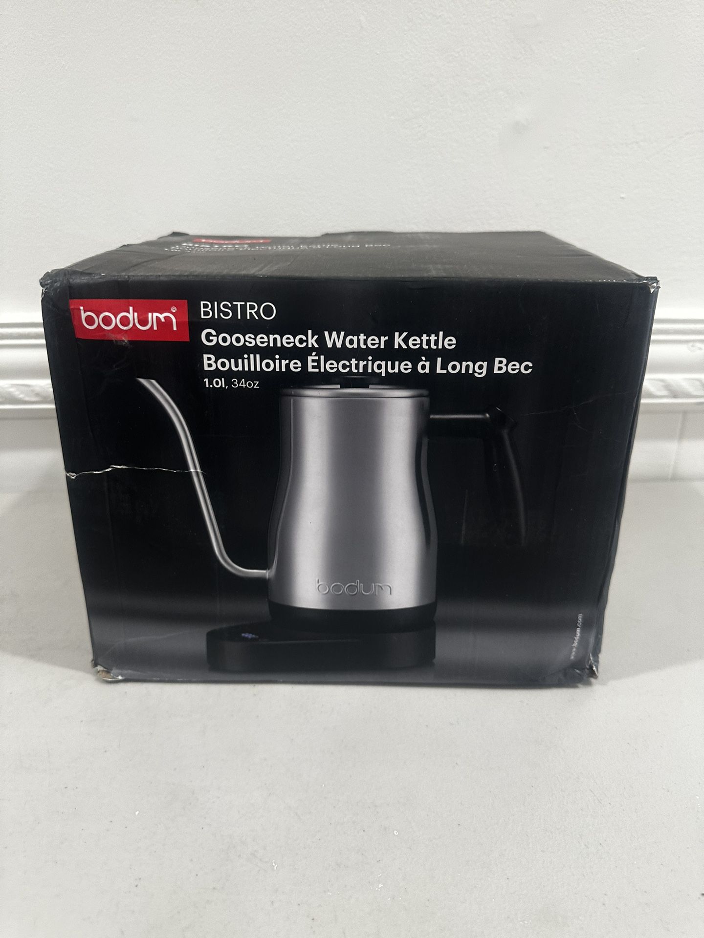 Goose Neck 34oz Electric Water Kettle - Stainless Steel New 