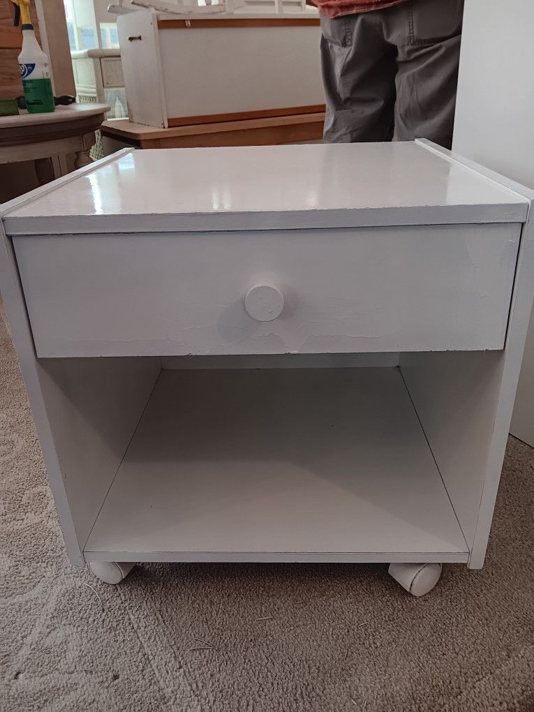 White Night Table End Table Utility Table $25 OBO