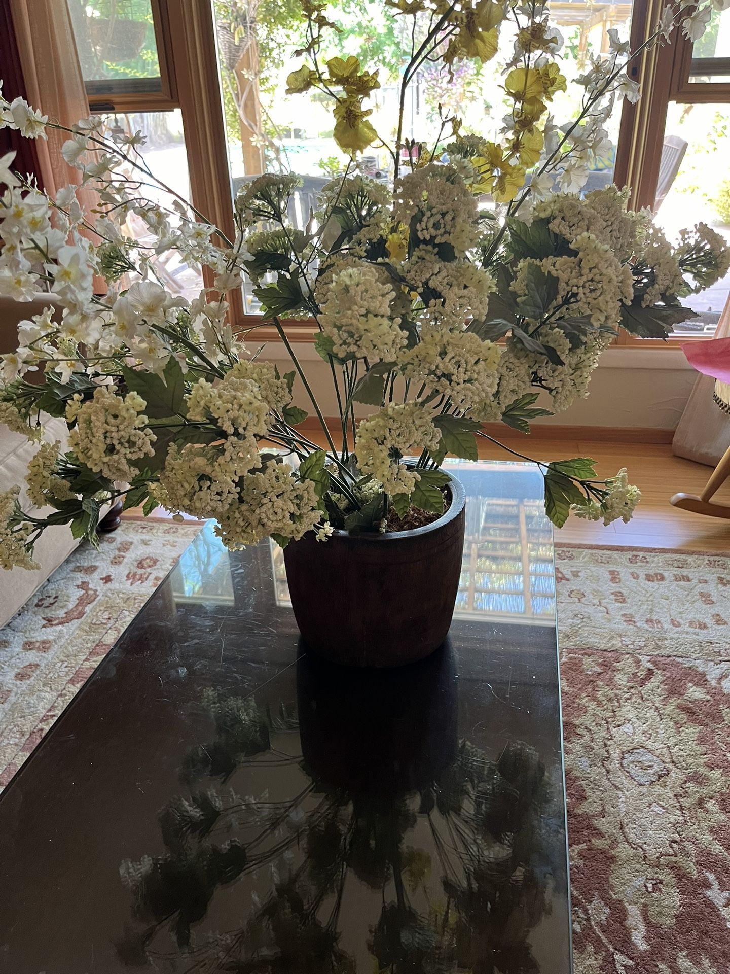 Decorative Flowers In Pot.