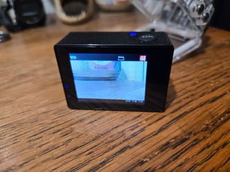 Black Action Camera with LCD Screen