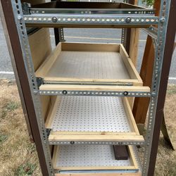 Storage Cabinet with Pullout Sliding Doors 