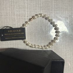 14k Gold Fresh Water Pearl Bracelet 