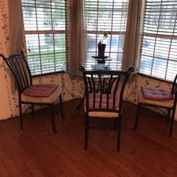 Glass Kitchen Table W/ 4 Chairs 