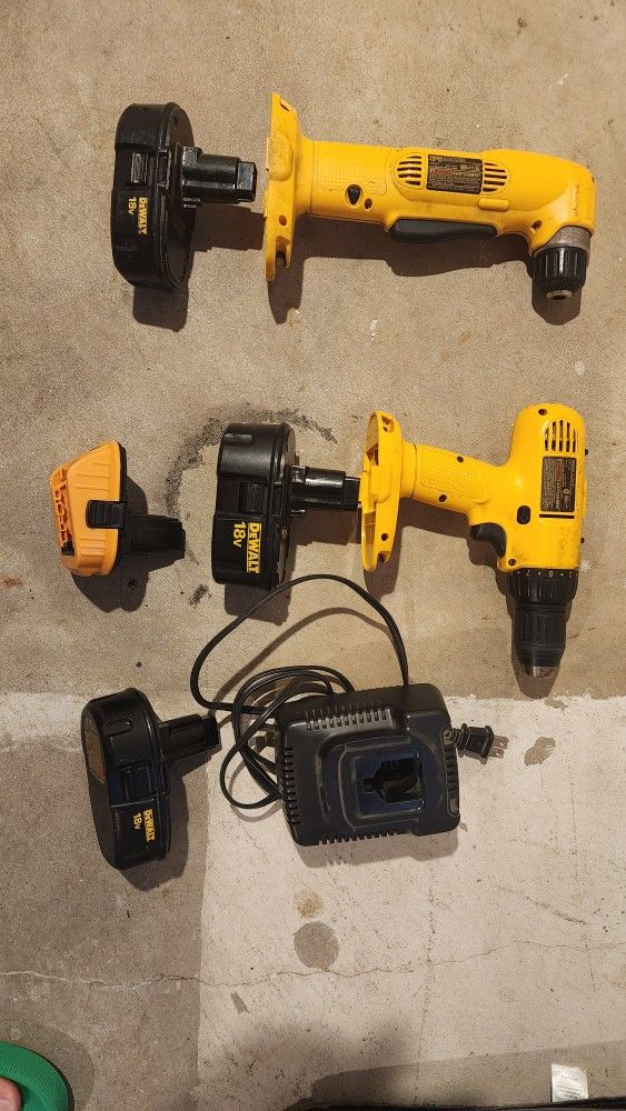 Dewalt Cordless Set - 2x Drills And 3x Batteries