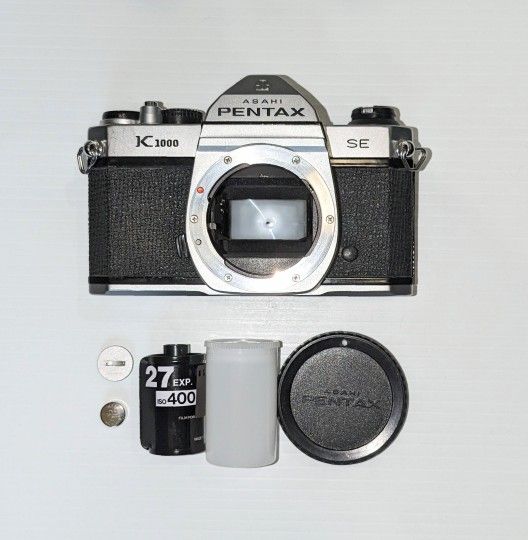 Excellent! Asahi Pentax K1000 SE SLR 35mm Film Camera- Battery & ISO 400 Film