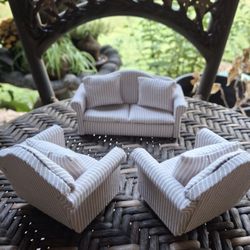 1:12 Scale Dollhouse Diaroma Sofa Chair Living Room Set