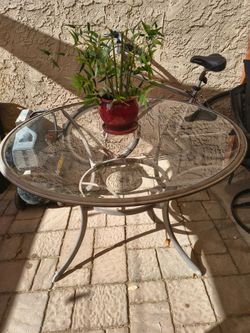Glass top round table