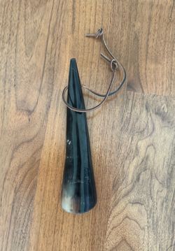 Polished Shoe Horn with Leather Strap
