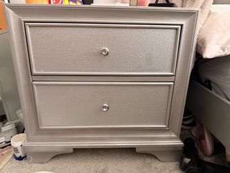 Silver nightstand