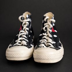 Converse x Comme des Garcons PLAY Chuck 70 High Black Polka Dot Men 12 Women 14