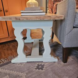 Two Whitewashed Oak End Tables