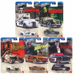 Hot Wheels Universal Monsters Silver Series Complete Set of 5