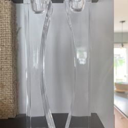 Nambe Crystal Kissing Candlesticks 