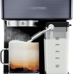 Chefman 6-in-1 Espresso Machine with Steamer, Automatic One-Touch Coffee Maker, Single or Double Shot Cappuccino Machine, Latte Maker, Espresso Maker