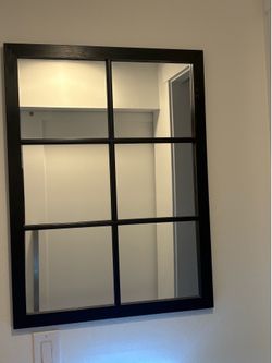 Black rectangle mirror modern