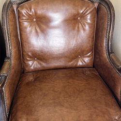 Leather Arm Chair With Ottoman Chair 
