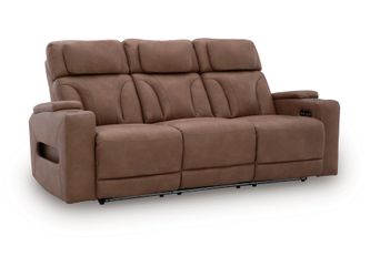 Clean-Slate Caramel Power Reclining Sofa