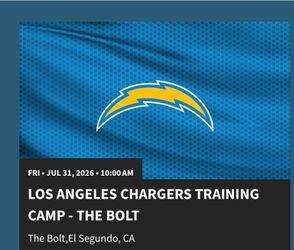 LA Chargers Training Camp Tickets, Friday, 7/31/2026