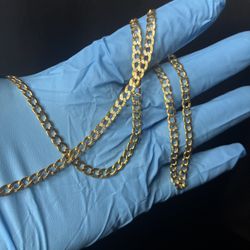 10K Gold Diamond Cut Curb Chain