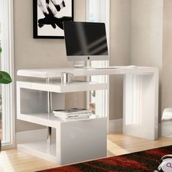 Corner L Desk w/ Shelves Converts to Entryway Table