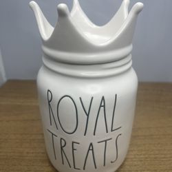 New Rae Dunn by Magenta White “ROYAL TREATS” Small Canister