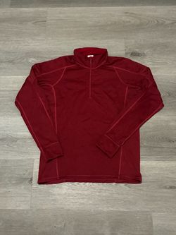 Patagonia Men’s Red Capilene Midweight Quarter Zip-Neck Activewear Sweatshirt