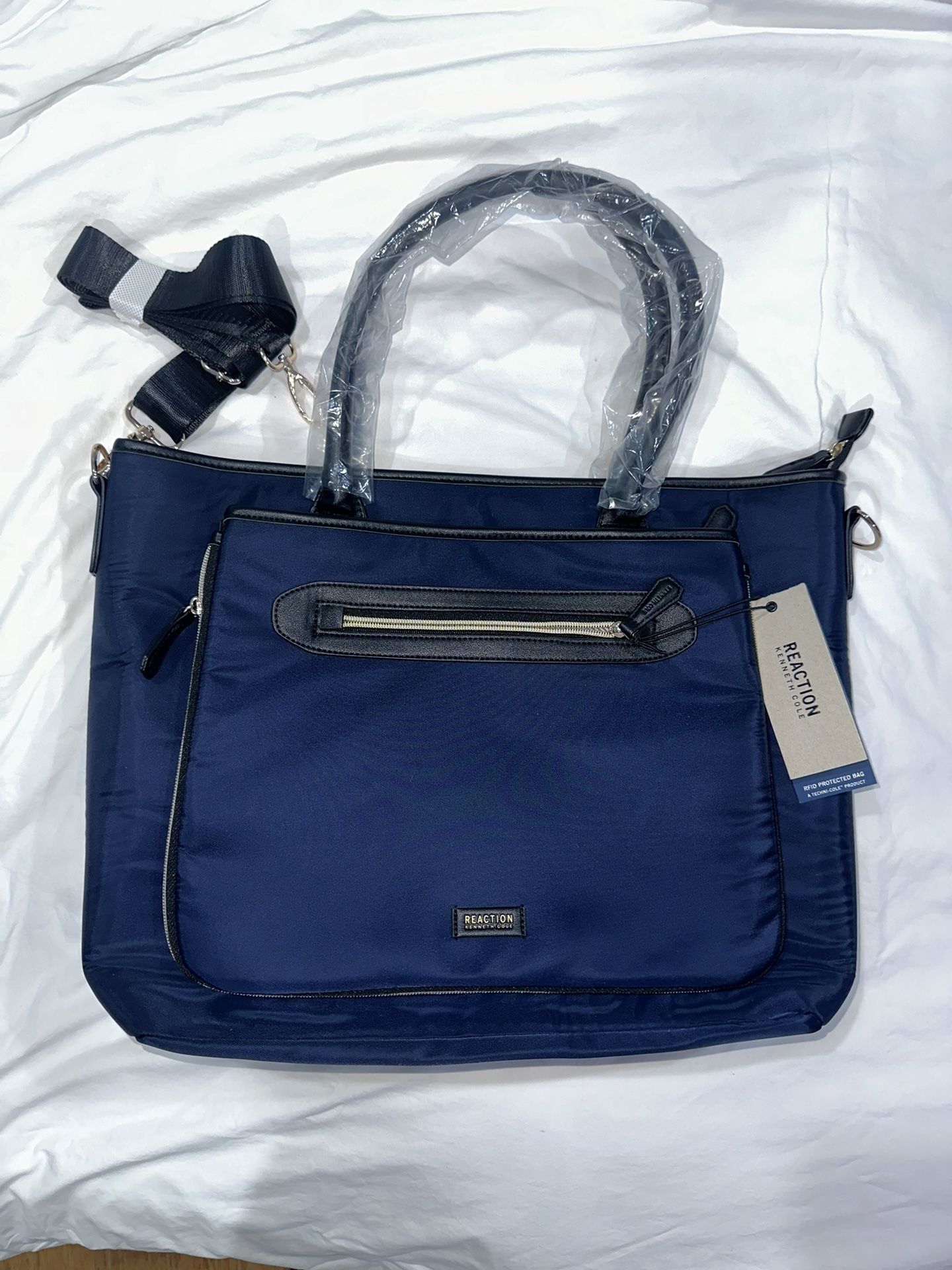 NEW w/Tags Kenneth Cole Reaction Women’s Navy Blue Tote-m Bag, RFID Protection