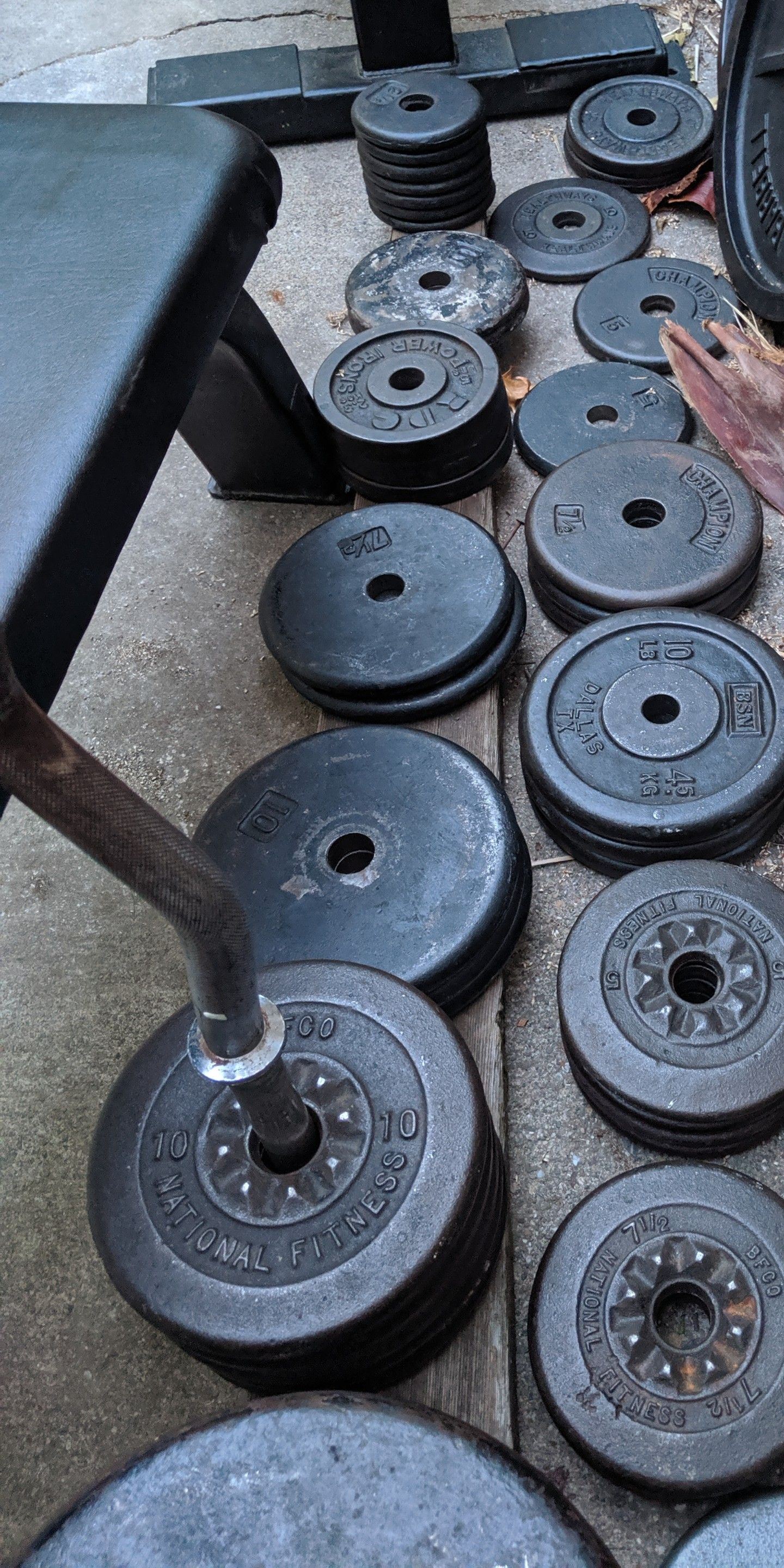 Curl Bars and curl bar weights and stands