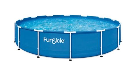Funsicle 14ft Adventure Above Ground Metal Frame Swimming Pool, Includes FiltraBoost™ 800S Pump with AutoSkimmer