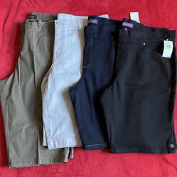 Lot 4 GLORIA VANDERBILT AVERY SHORTS JEANS BLACK BLUE KHAKI WOMENS Size 18 ‼️ NEW ‼️ Or .. BUY 1 For $20 ‼️