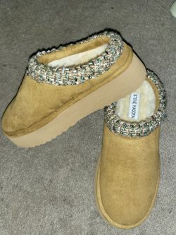 Steve Madden Shearling Platform Slippers