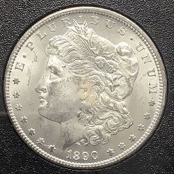1890-CC GSA Morgan Silver Dollar Blast White