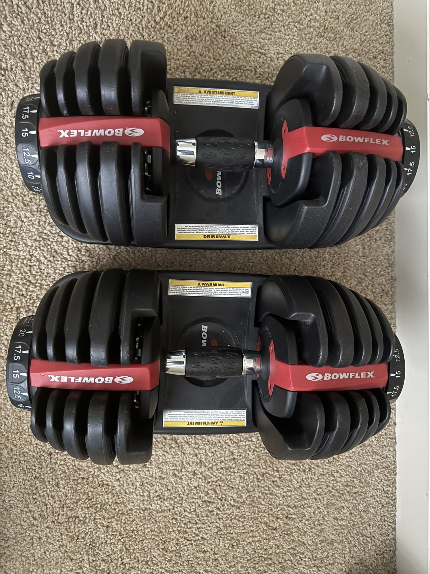 Bow Flex Adjustable Dumbbells