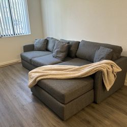 Free Delivery - Gray Kevin Charles Sectional Sofa/Couch