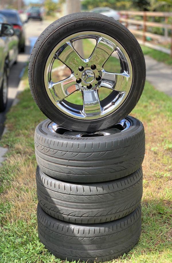 MERCEDES BENZ E CLASS 17 INCH CHROME RIMS WHEELS TIRES E320 E350 E500