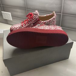 Giuseppe Zanotti///Low-Sneakers/US 9/All Over Print /Leather/RED//frankie low all over logos