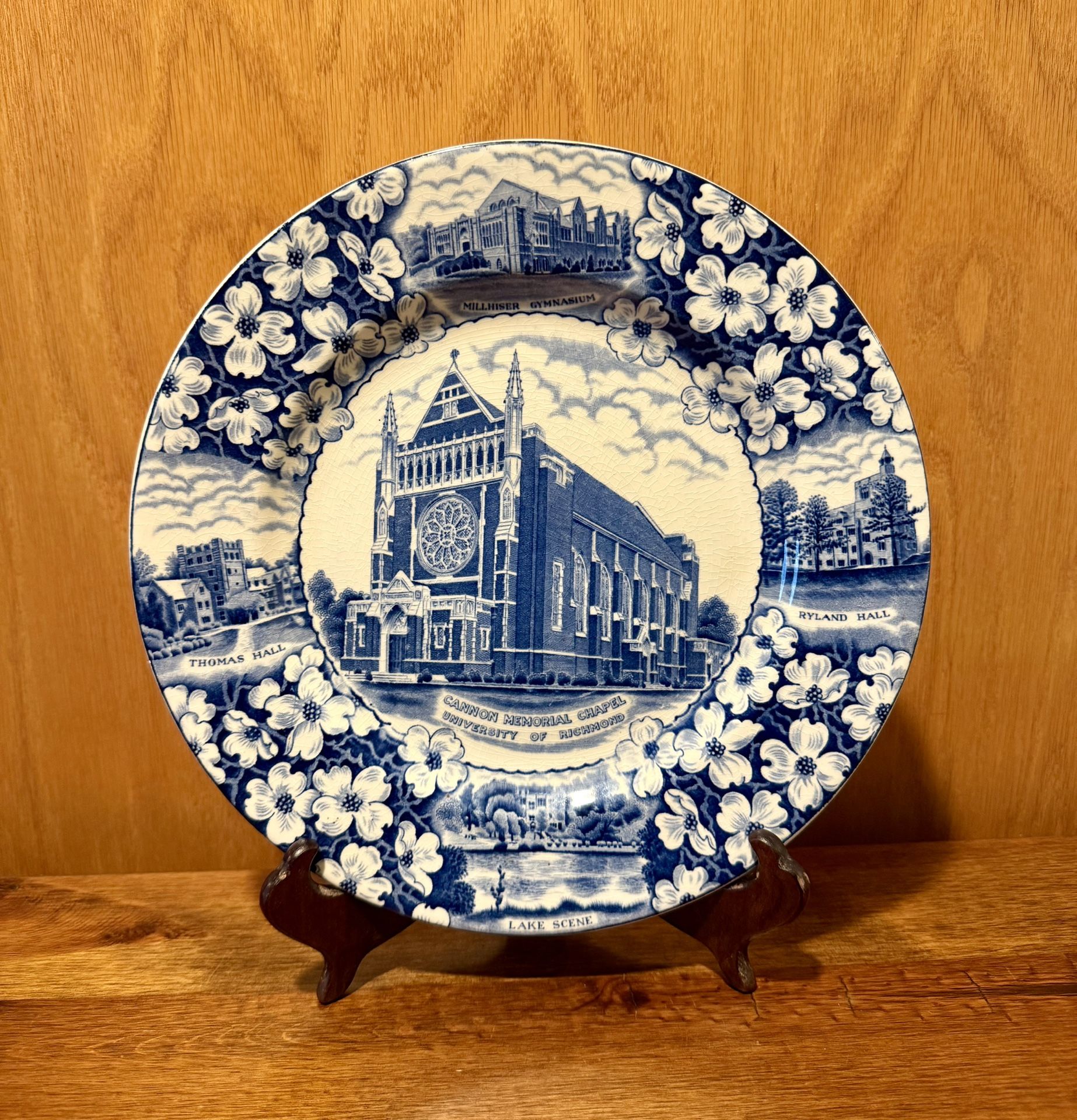University of Richmond Cannon Memorial Chapel 10.5"  Adams Commemorative Plate