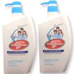 [2 Pack] Lifebuoy Cool Fresh Body Wash Activ Silver w/ Menthol Pump Bottles New