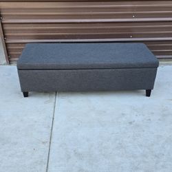 Dark Gray Storage Ottoman 