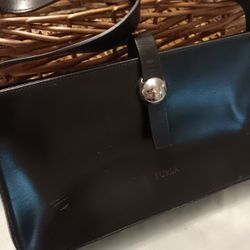 Furla Black Leather Shoulder Bag 