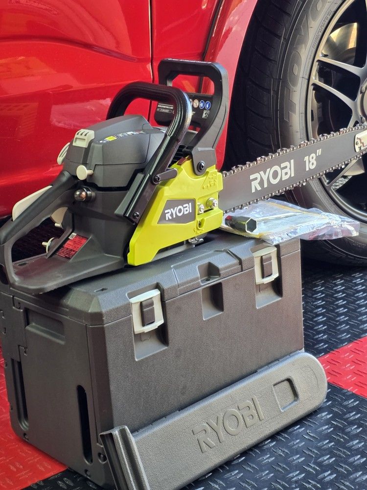 RYOBI 18 in. 38cc 2-Cycle Gas Chainsaw with Heavy-Duty Case
